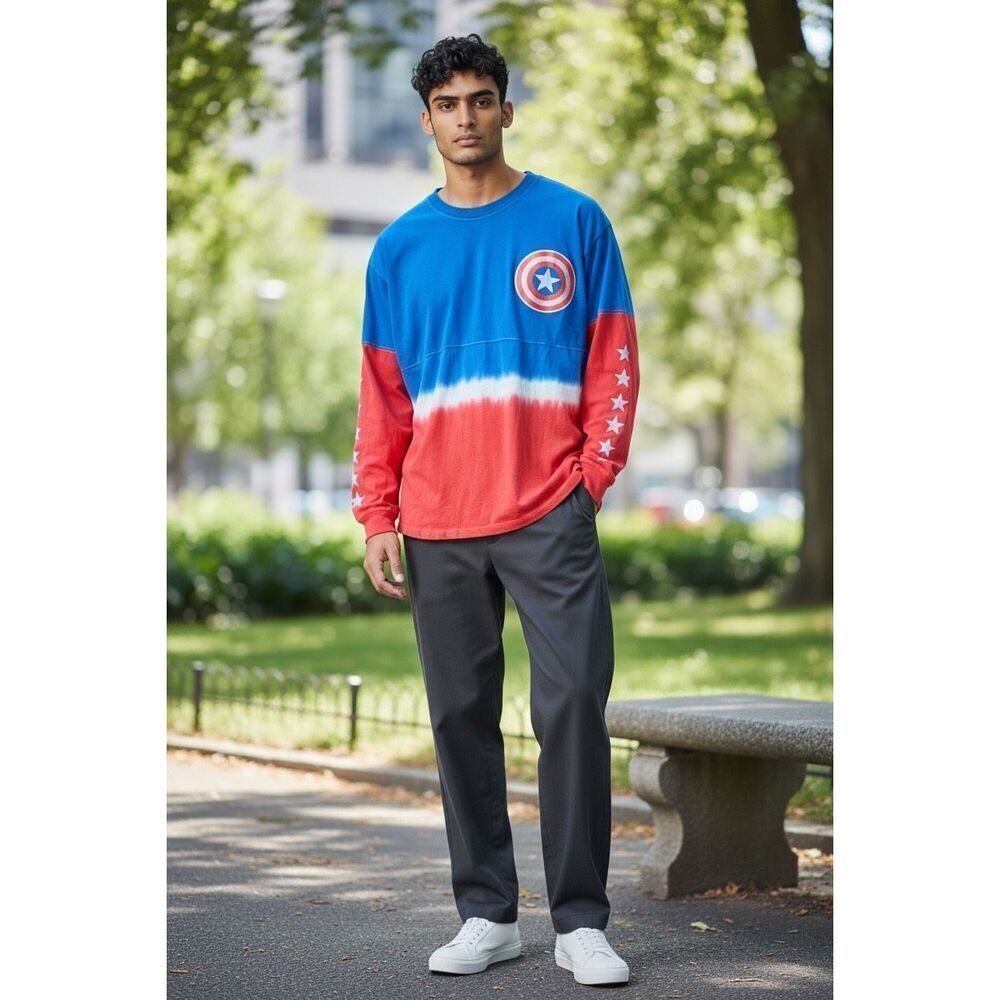 Marvel Captain America Legendary Long Sleeve Shirt Universal Studios Large